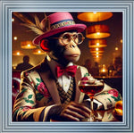 AN2324 Chimpanzee Drinking Wine