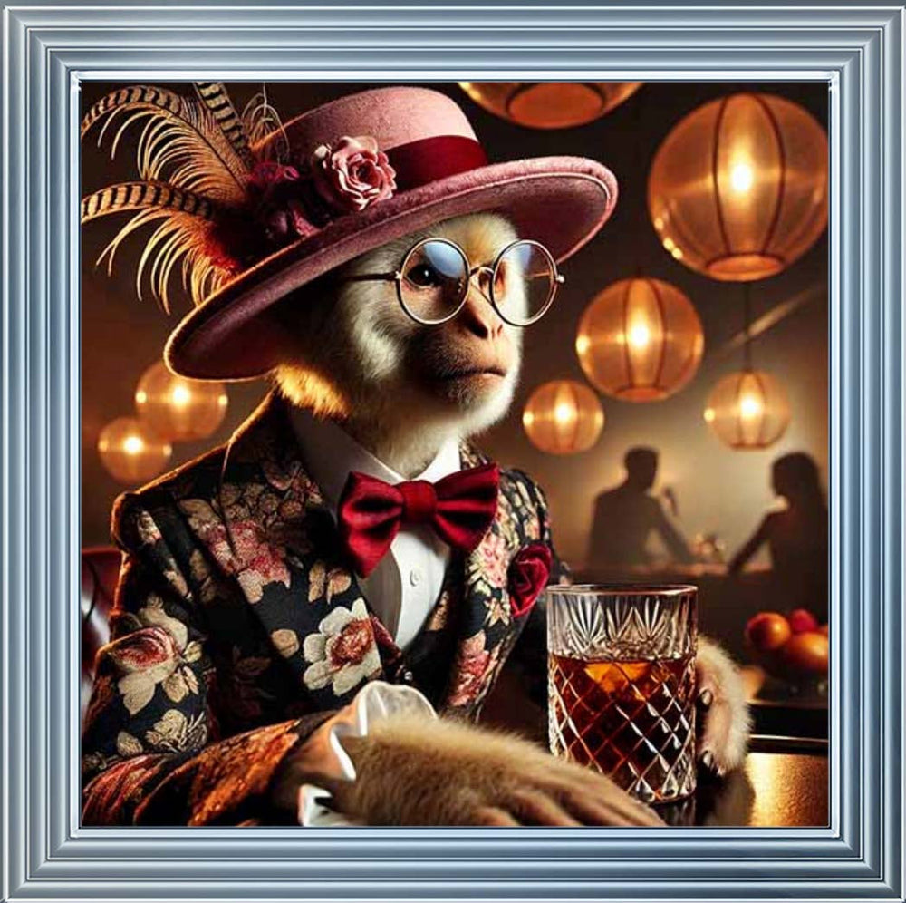 AN2325 Monkey Drinking Wine ||