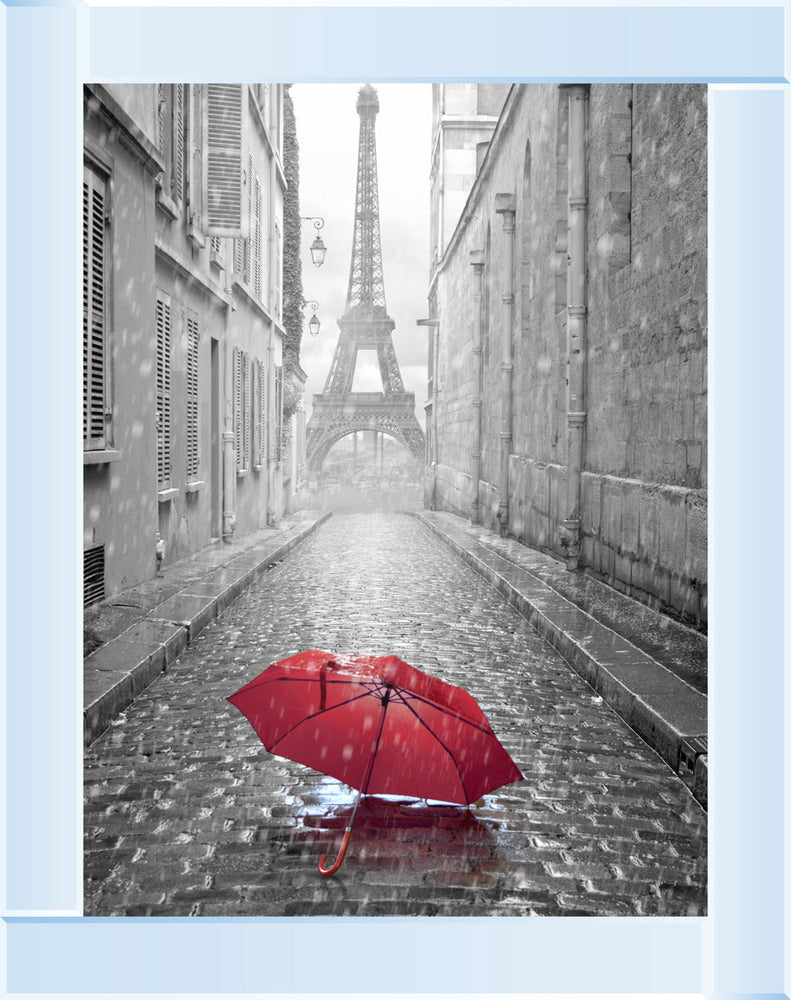 Parisienne Street Red Umbrella Picture by Final Touches
