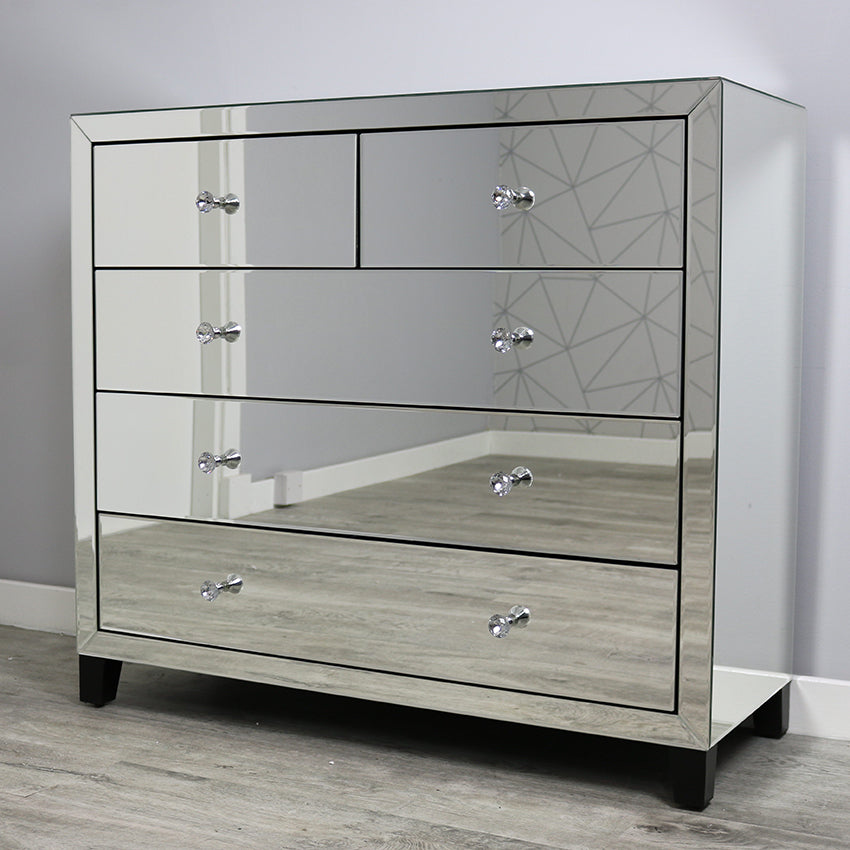 Simply Mirror 5 Drawer Chest