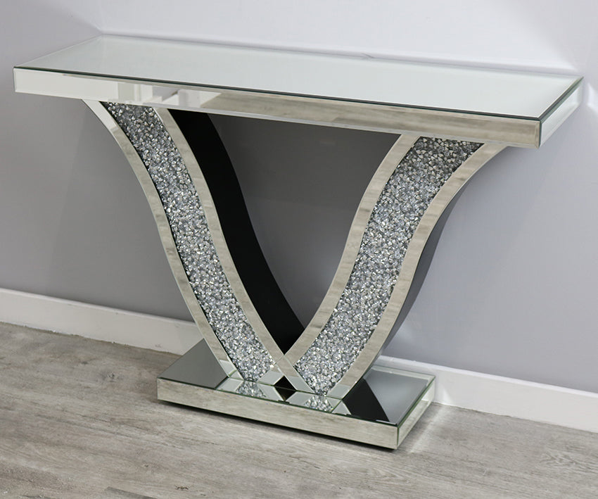 Mocka V Diamond Crush Console Table